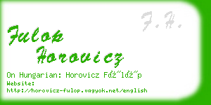 fulop horovicz business card